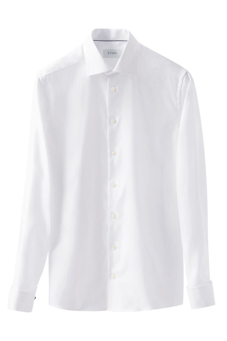 Contemporary Fit Diamond Weave Dress Shirt, Alternate, color, WHITE