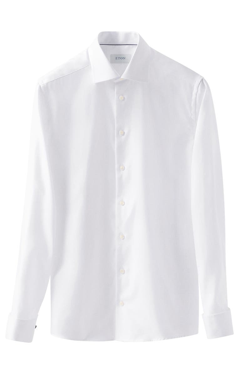 Eton Contemporary Fit Diamond Weave Dress Shirt, Alternate, color, White