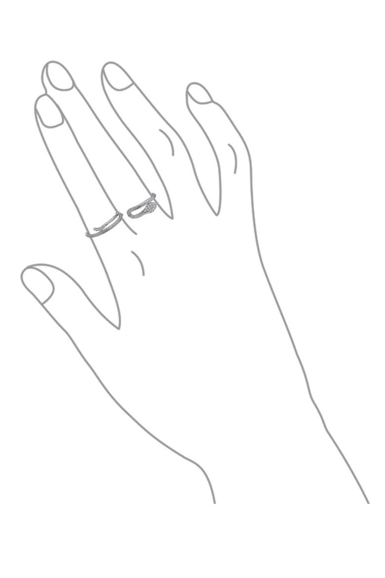 Sterling Silver Two-Finger Ring, Alternate, color, CLEAR
