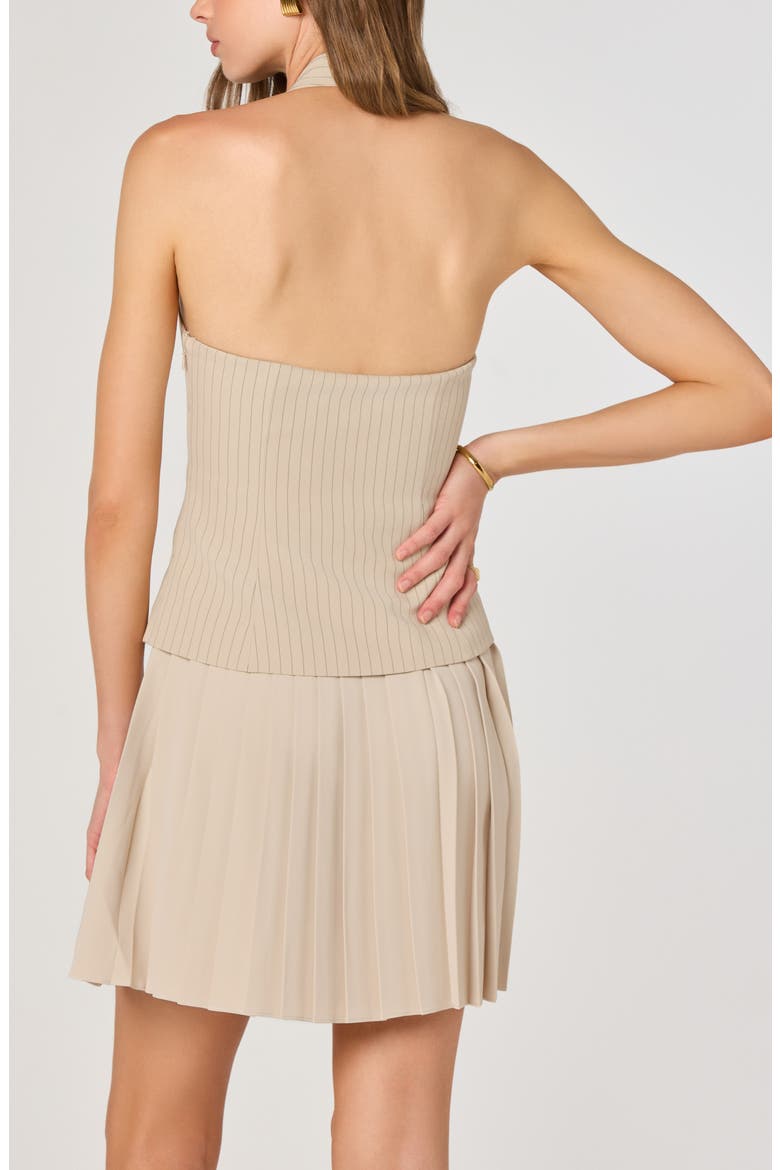 Mixed Media Halter Dress, Alternate, color, NATURAL STRIPE