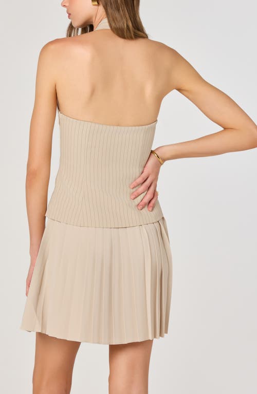 Astr The Label Mixed Media Halter Dress In Neutral