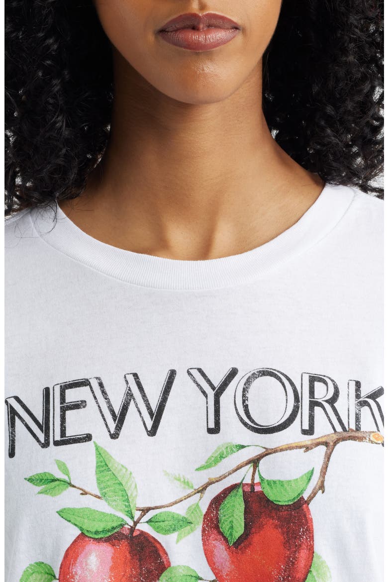 New York Apple Cotton Graphic T-Shirt, Alternate, color, BRIGHT WHITE