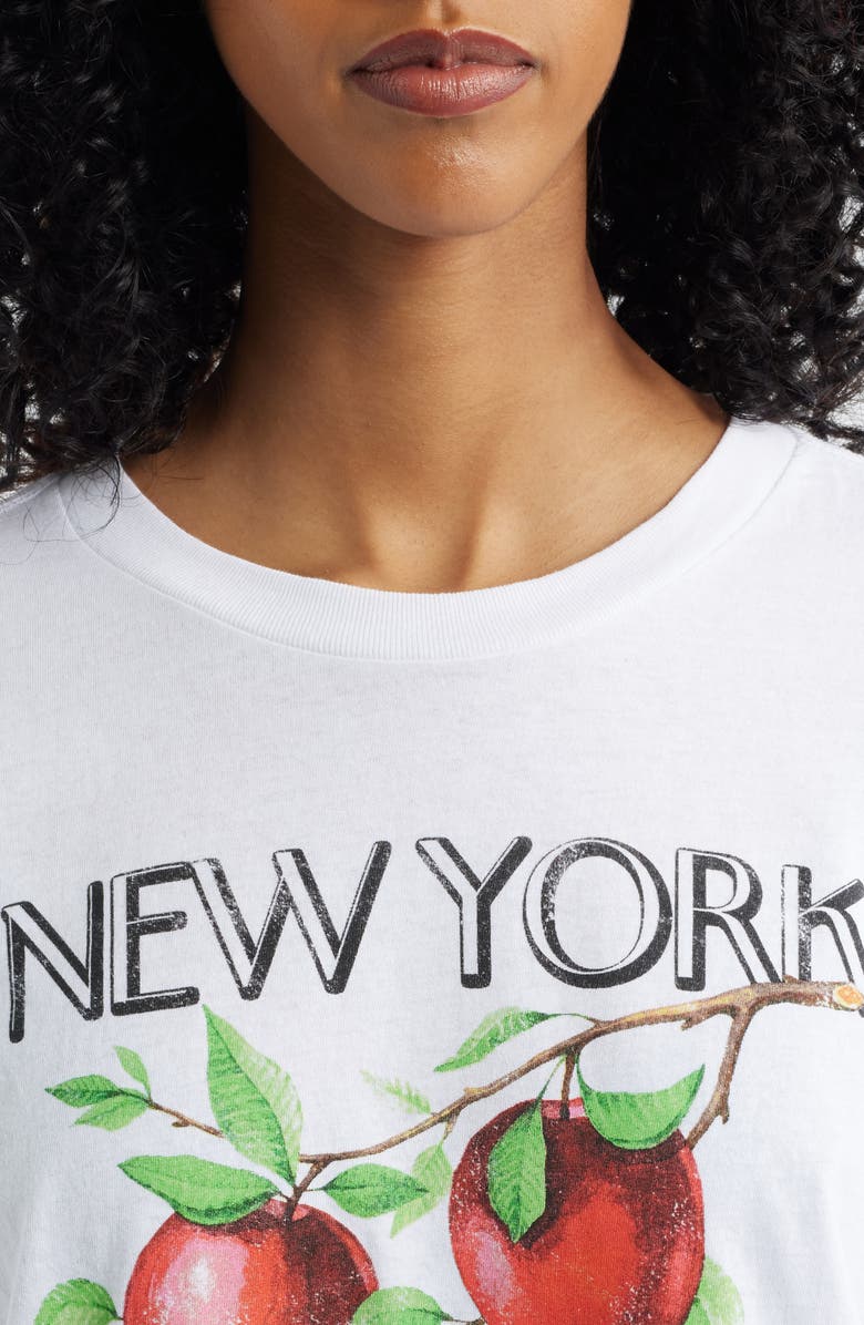 GOLDEN HOUR New York Apple Cotton Graphic T-Shirt, Alternate, color, Bright White