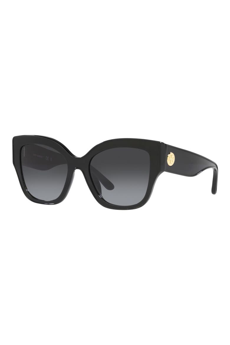 54mm Gradient Butterfly Sunglasses, Alternate, color, BLACK