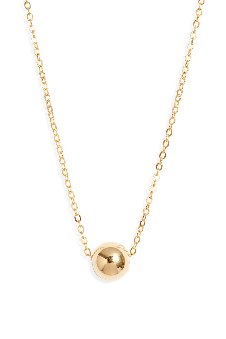 Reina Bead Pendant Necklace, Main, color, GOLD
