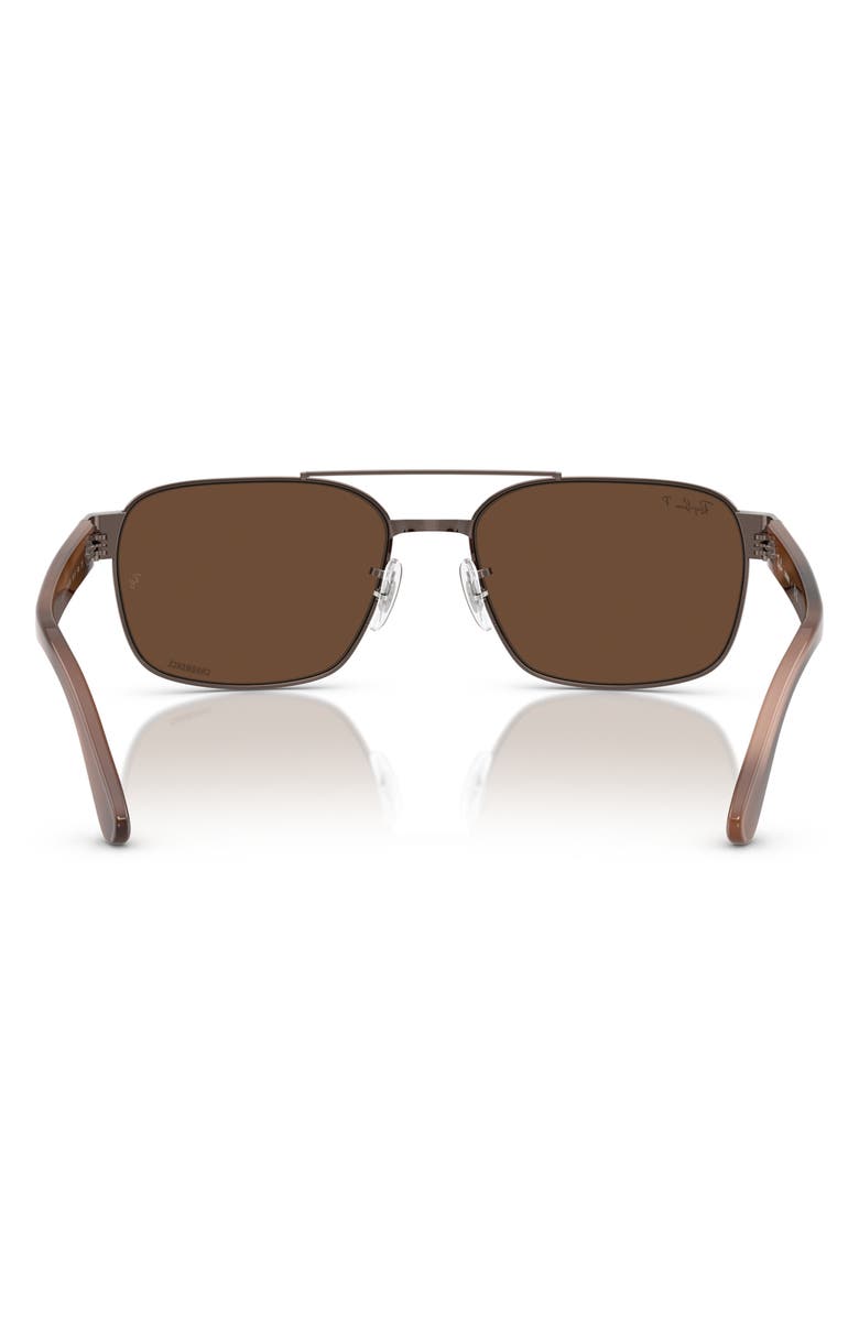Ray-Ban Chromance 58mm Polarized Square Sunglasses, Alternate, color, Copper
