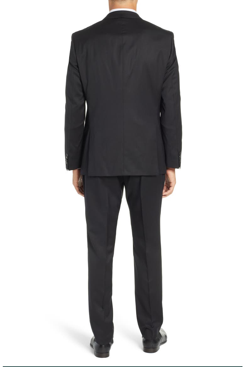 Genius Trim Fit Solid Wool Suit, Alternate, color, BLACK
