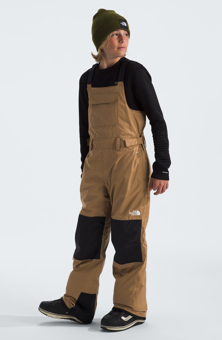 The North Face Kids' Freedom Waterproof Insulated Recycled Polyester Snow Bib, Alternate, color, Utility Brown
