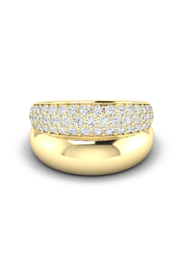Pavé Domed Lab Diamond Ring in 14K, Main, color, Yellow Gold