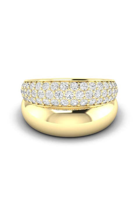 Pavé Domed Lab Diamond Ring in 14K