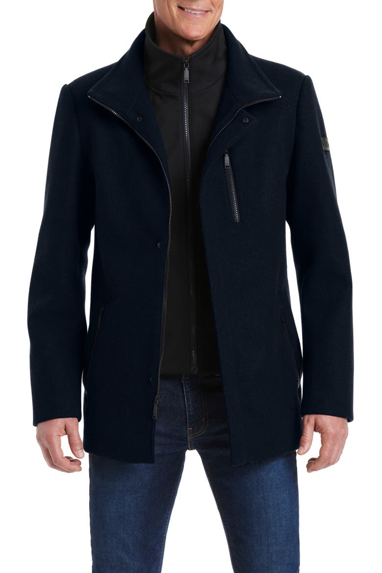 Car Coat With Bib, Main, color, NAVY