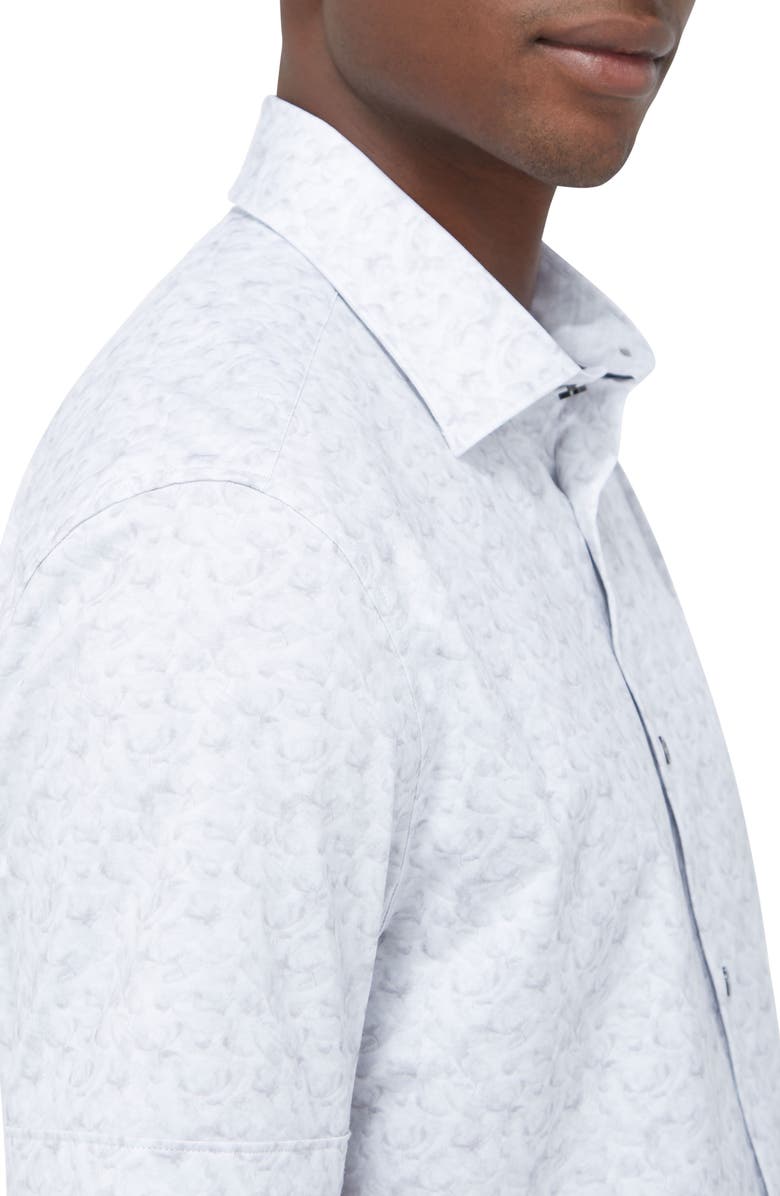 Bugatchi Myron OoohCotton<sup>®</sup> Abstract Print Short Sleeve Button-Up Shirt, Alternate, color, 