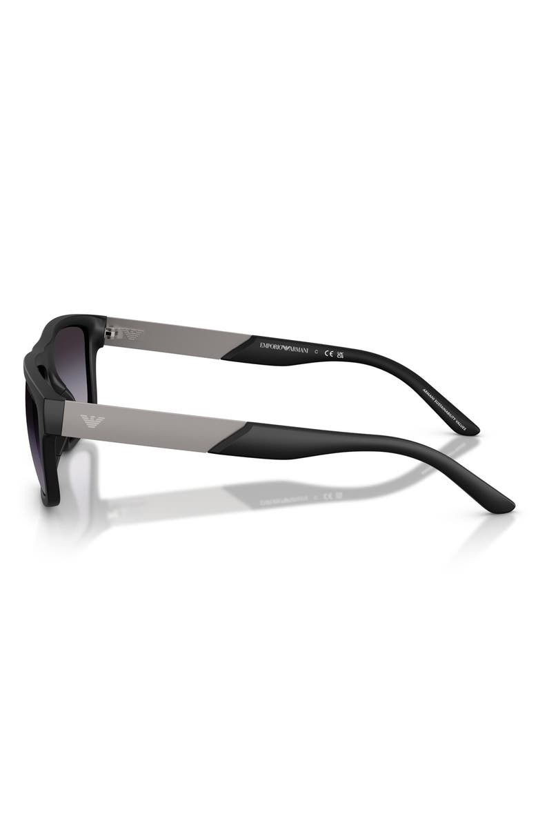 Emporio Armani 57mm Gradient Rectangular Sunglasses, Alternate, color,
