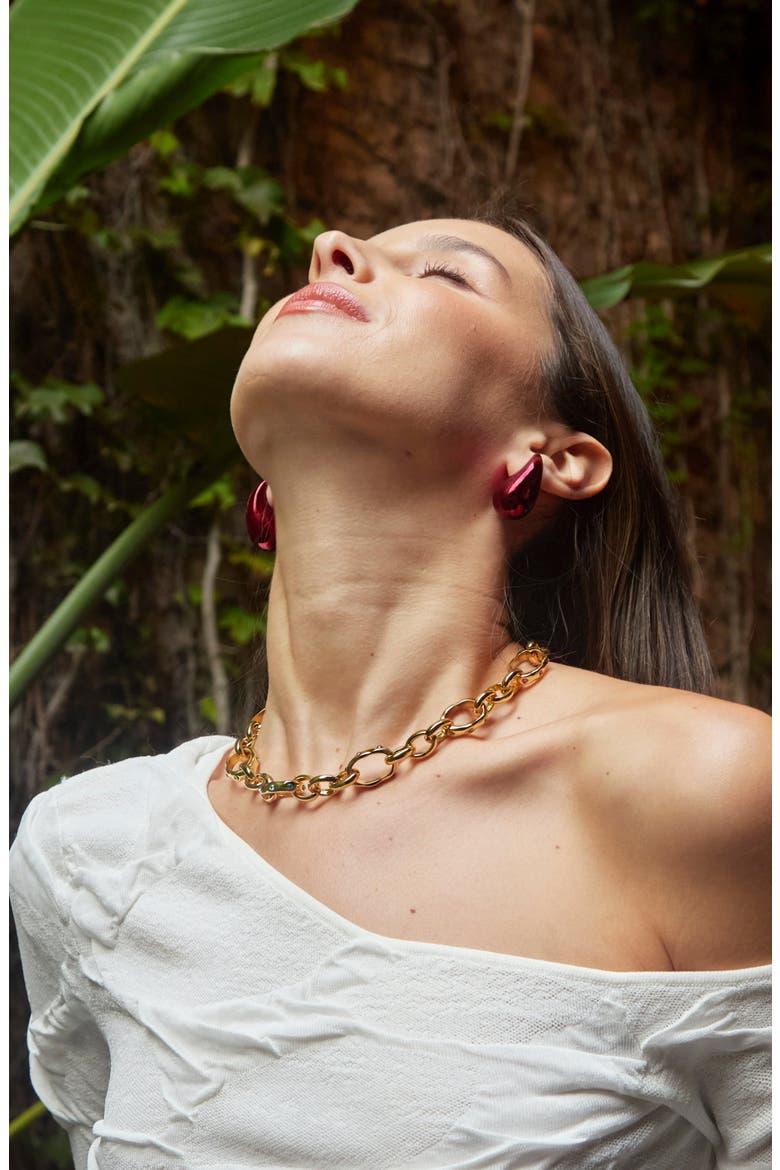 Multicolor Cubic Zirconia Chain Necklace, Alternate, color, GOLD
