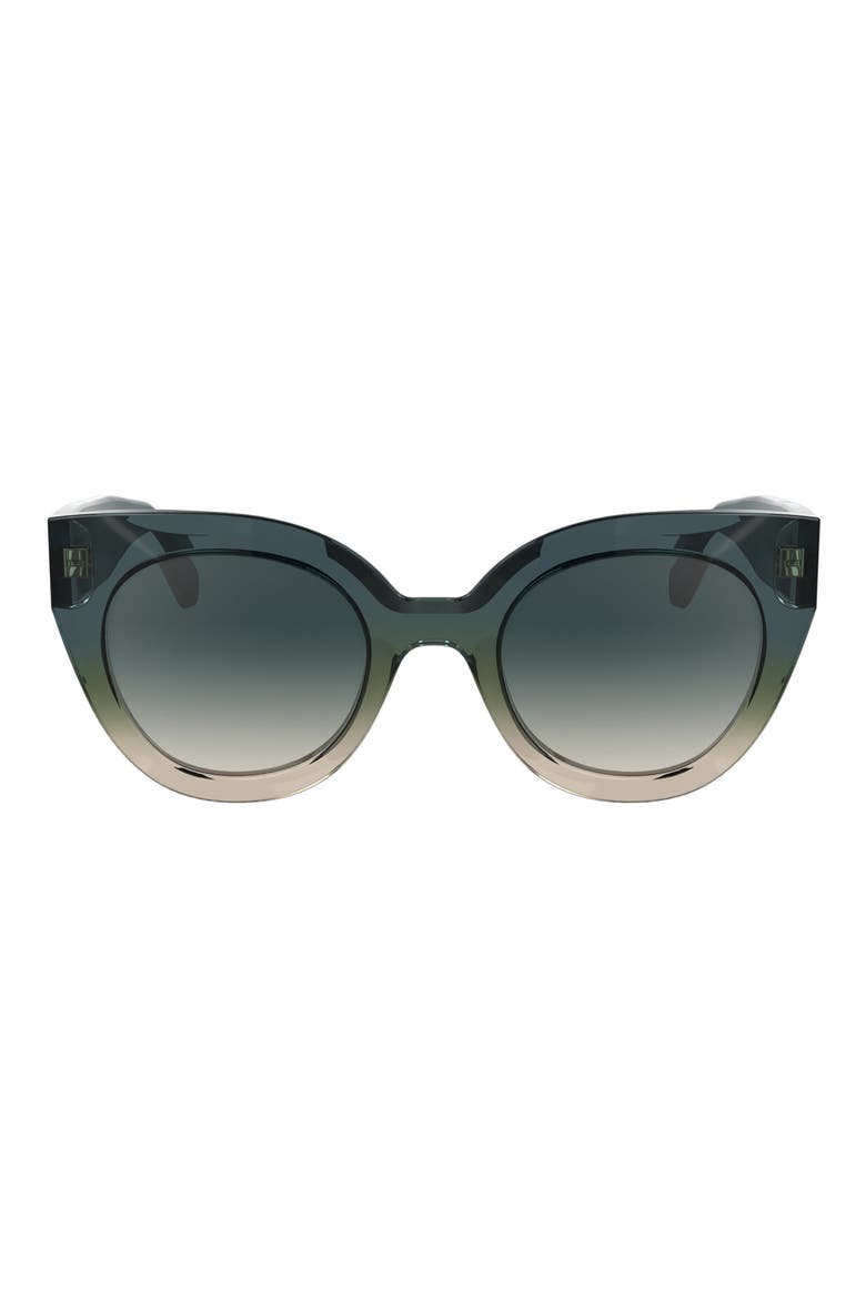 Heritage 49mm Small Round Sunglasses, Main, color, TRANSPARENT GRADIENT BLUE/BEIG