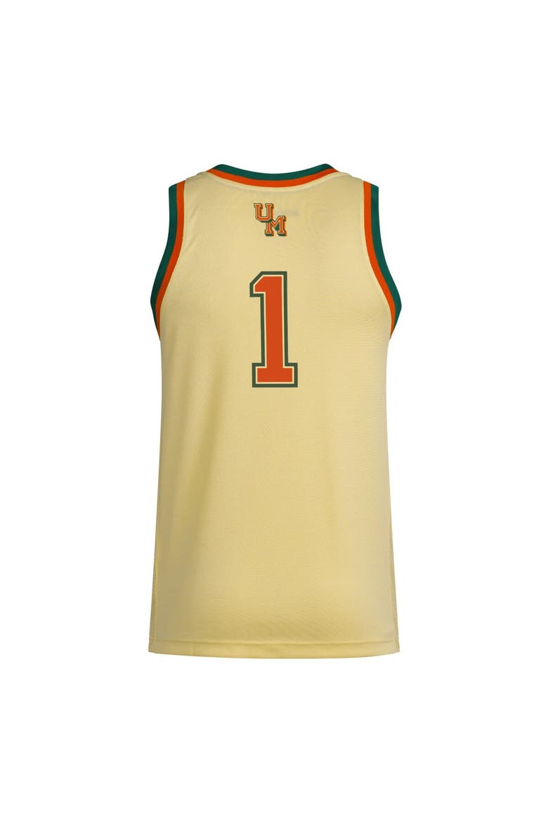 Men's adidas #1 Yellow Miami Hurricanes Swingman Jersey, Alternate, color, Yellow
