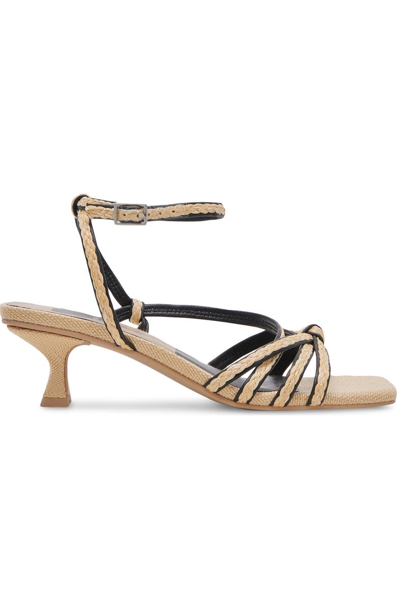 Dolce Vita Bev Braid Kitten Heel Ankle Strap Sandal, Alternate, color, Black/Natural