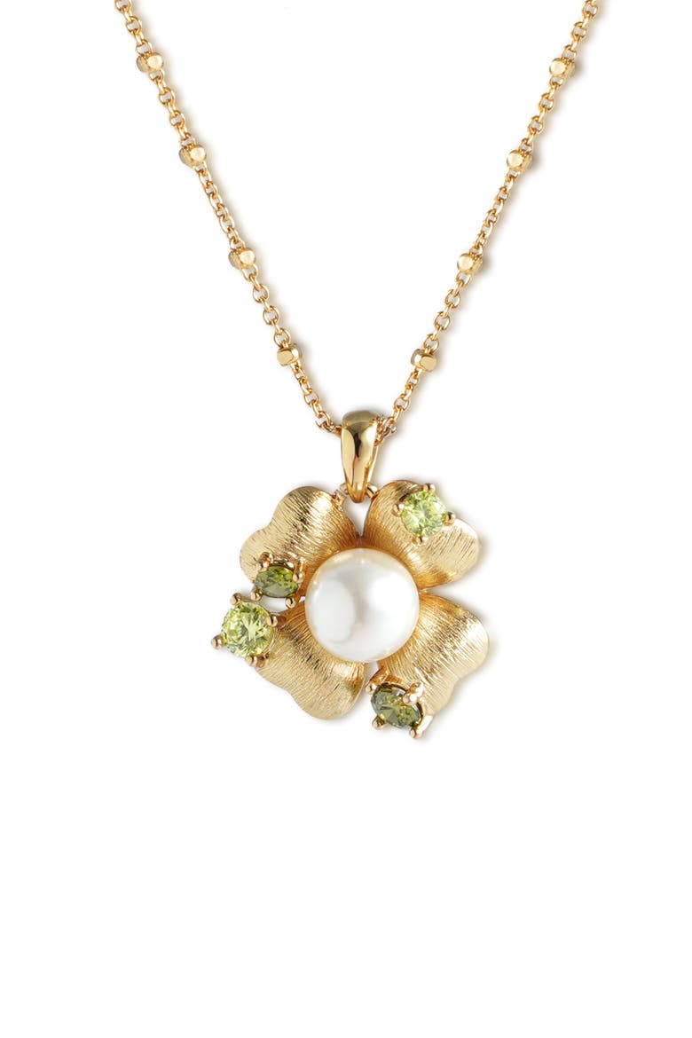 Garden Blossom Pendant Necklace, Alternate, color, Gold