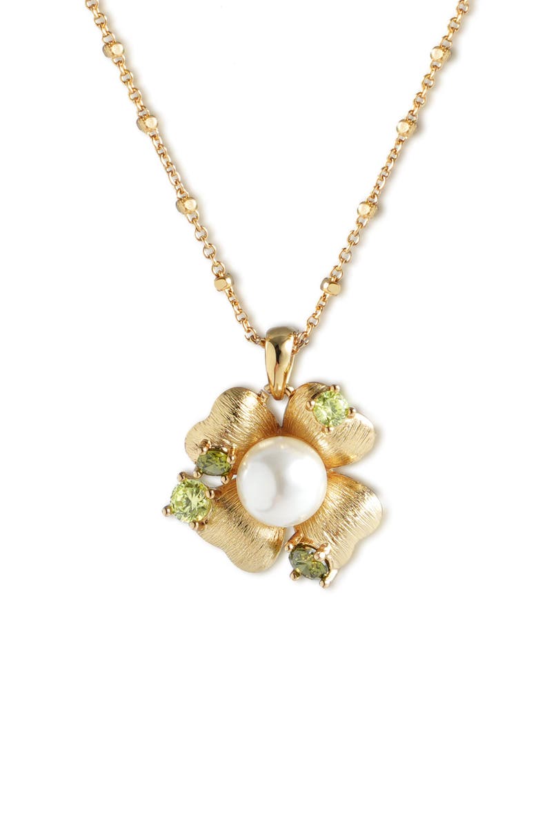 RETRO CHIC Garden Blossom Pendant Necklace, Alternate, color, Gold