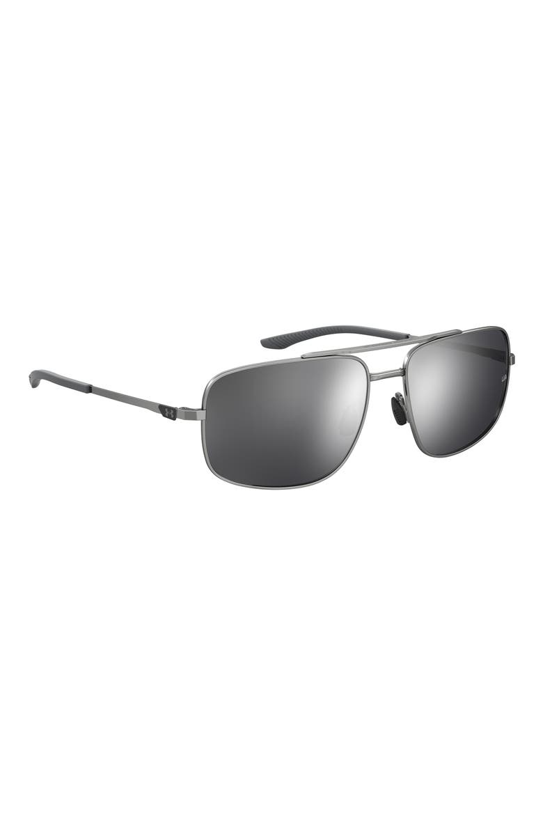 59mm Polarized Mirrored Aviator Sunglasses, Alternate, color, RUTHENIUM