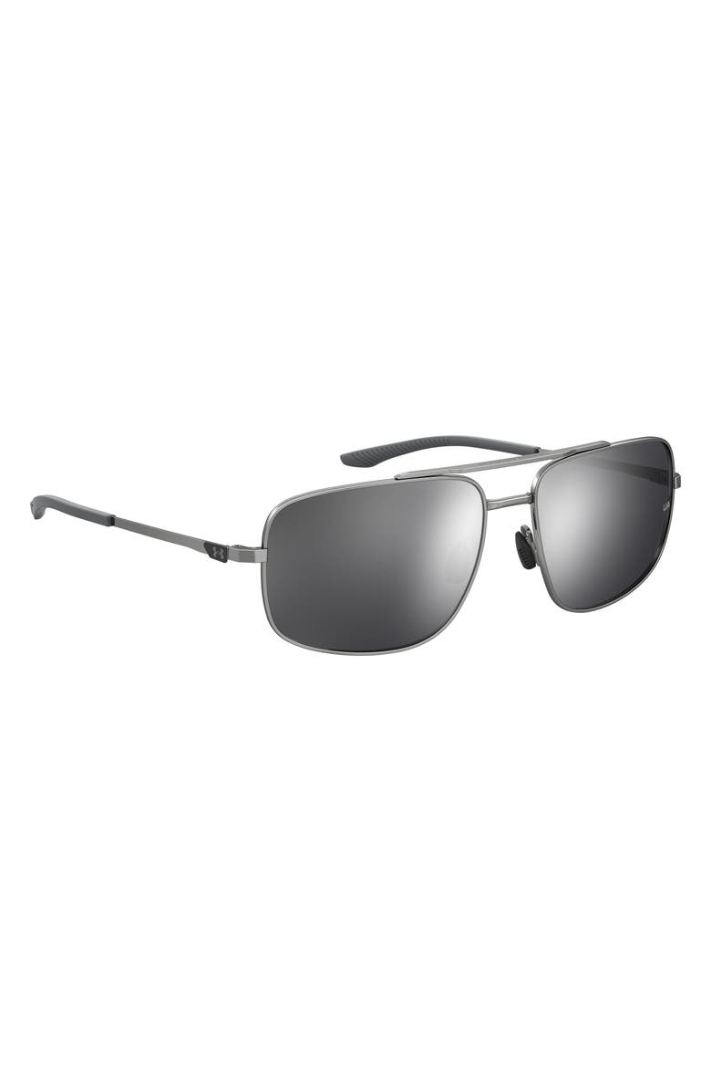 Under Armour 59mm Polarized Mirrored Aviator Sunglasses, Alternate, color, Ruthenium