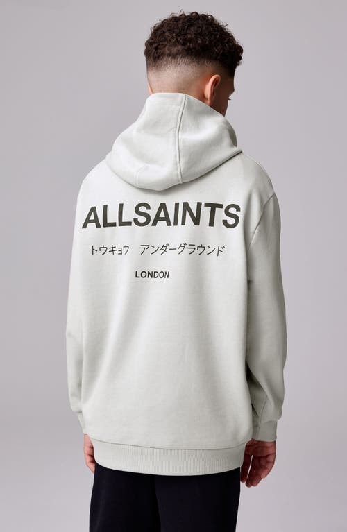 Smallsaints By Allsaints Kids' Oversize Underground Logo Cotton Hoodie In Gray