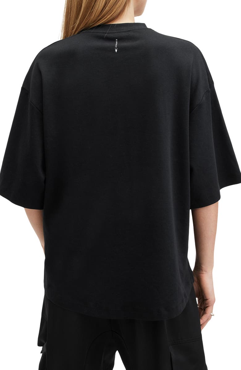 AllSaints Amelie Cotton T-Shirt, Alternate, color, Black
