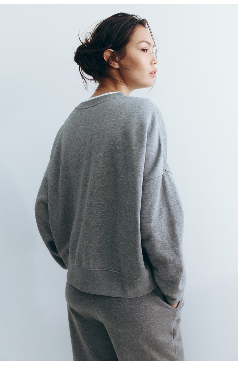 H&M Oversized Sweatshirt, Alternate, color, Gray Melange