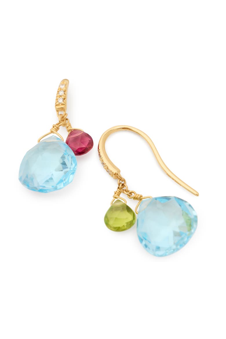 Paradise 18K Yellow Gold Semiprecious Stone Drop Earrings, Alternate, color, 18K GOLD