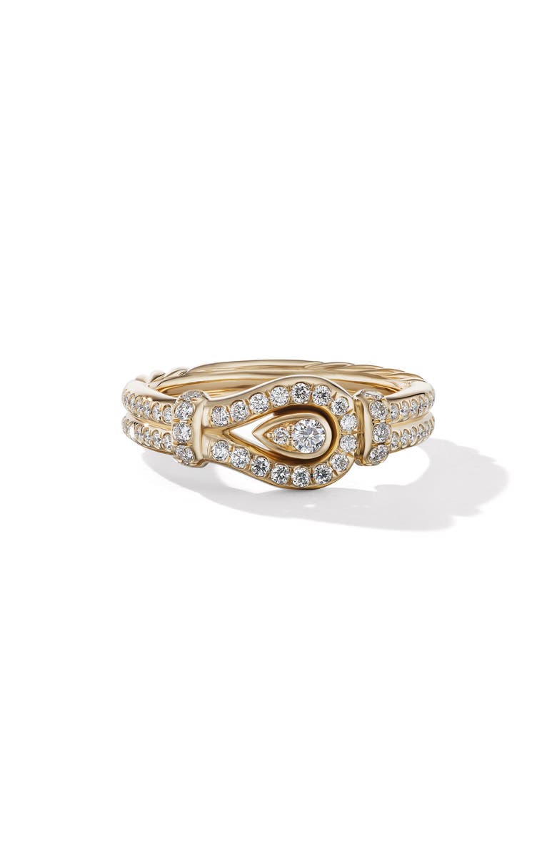 David Yurman Thoroughbred Pavé Diamond Loop Ring, Main, color, 18K Yellow Gold