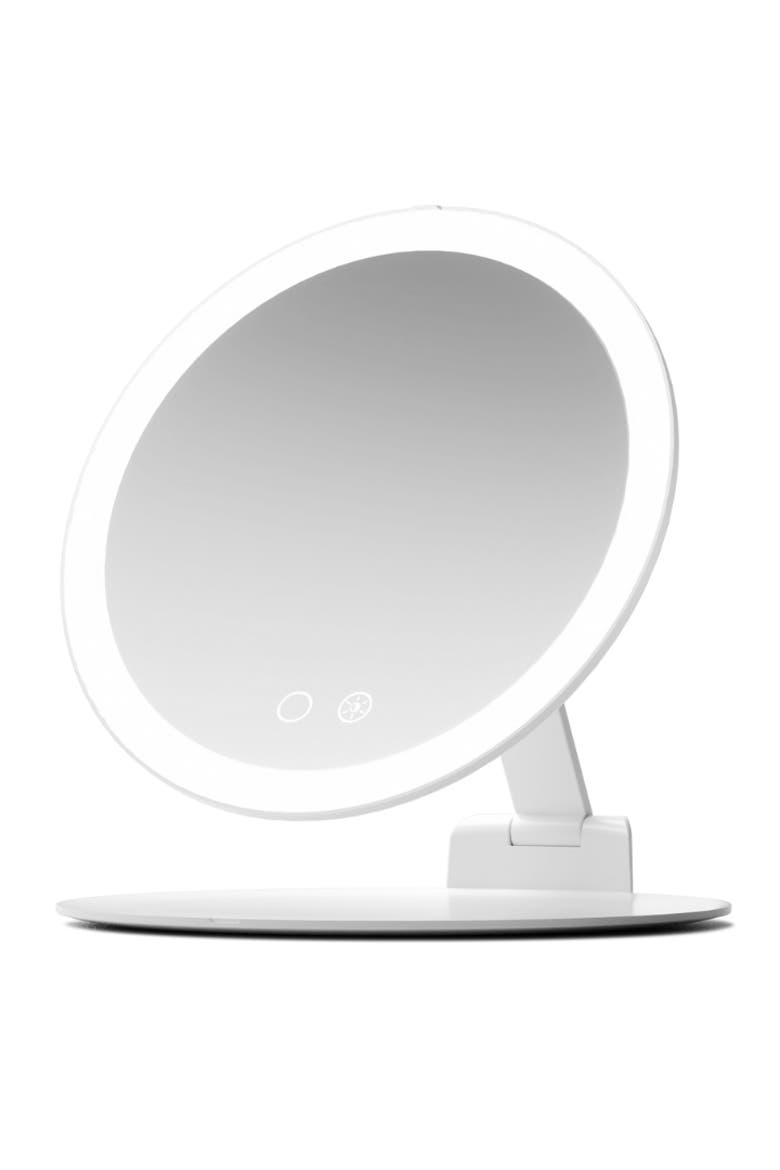 Abigail Travel Mirror with 10x Magnification, Alternate, color, White