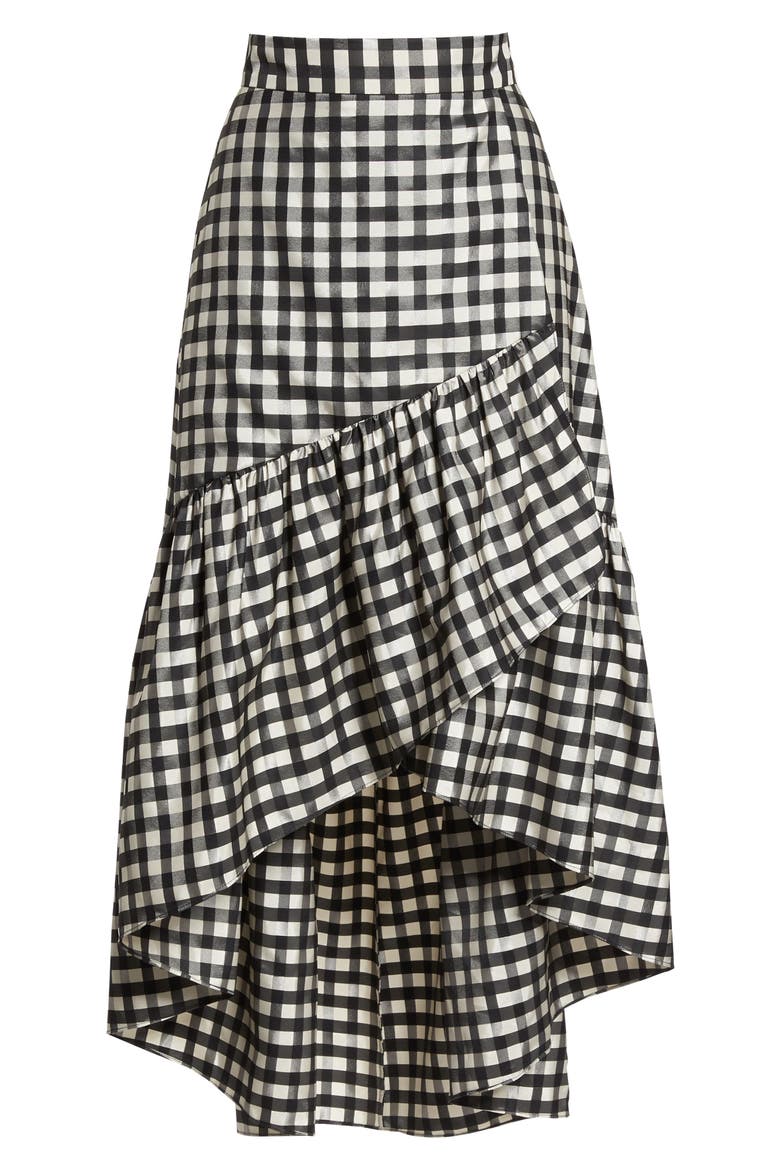 Ruffle Asymmetrical Skirt, Alternate, color, GINGHAM
