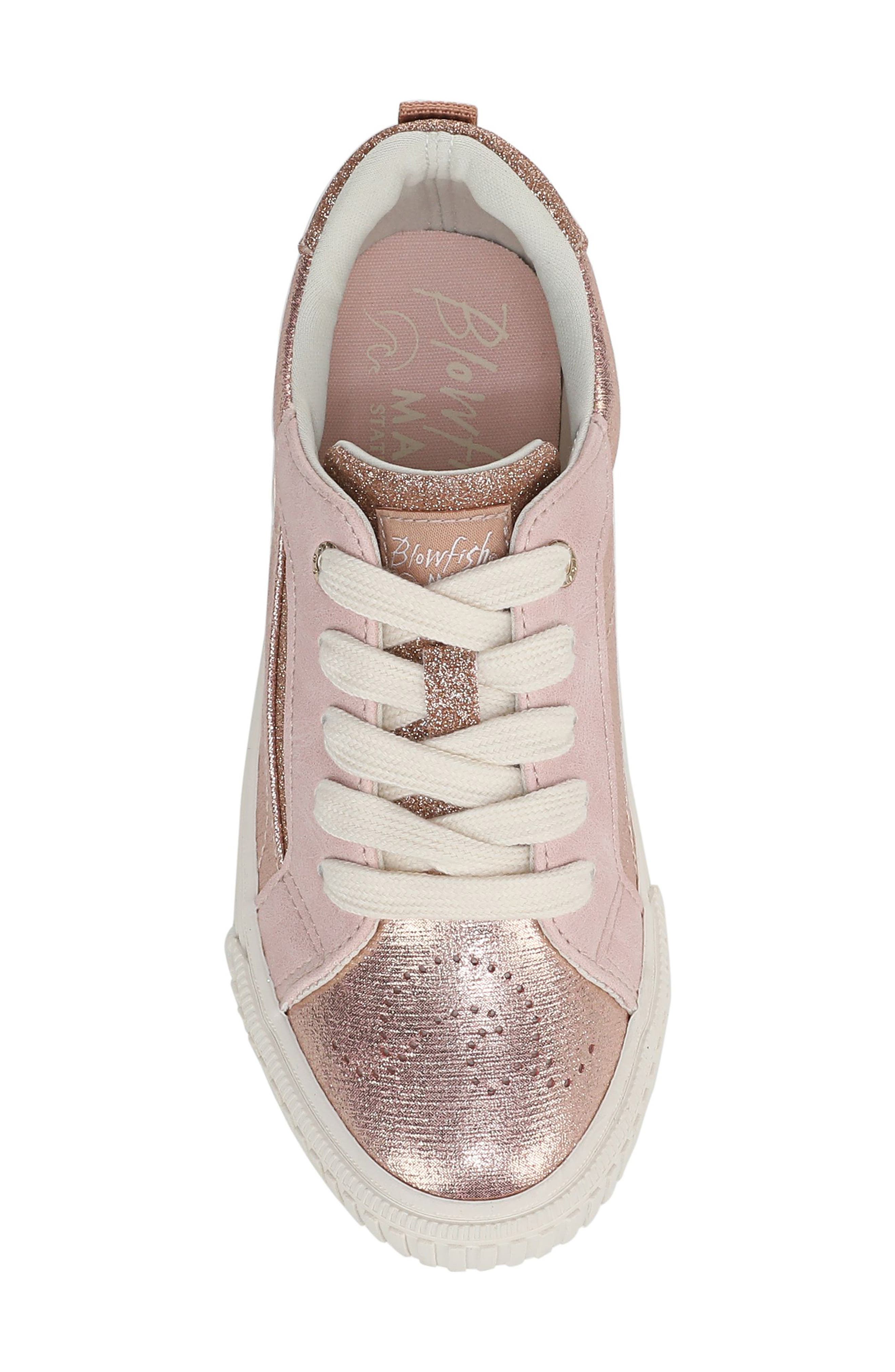 Blowfish Malibu Kids' Aly Sneaker, Alternate, color, Blush Shimmer Faux Leather