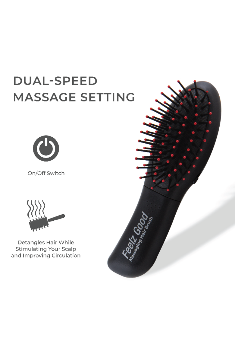 Zadro Detangling Hair Brush with Feelz Good Massager, Alternate, color, Black