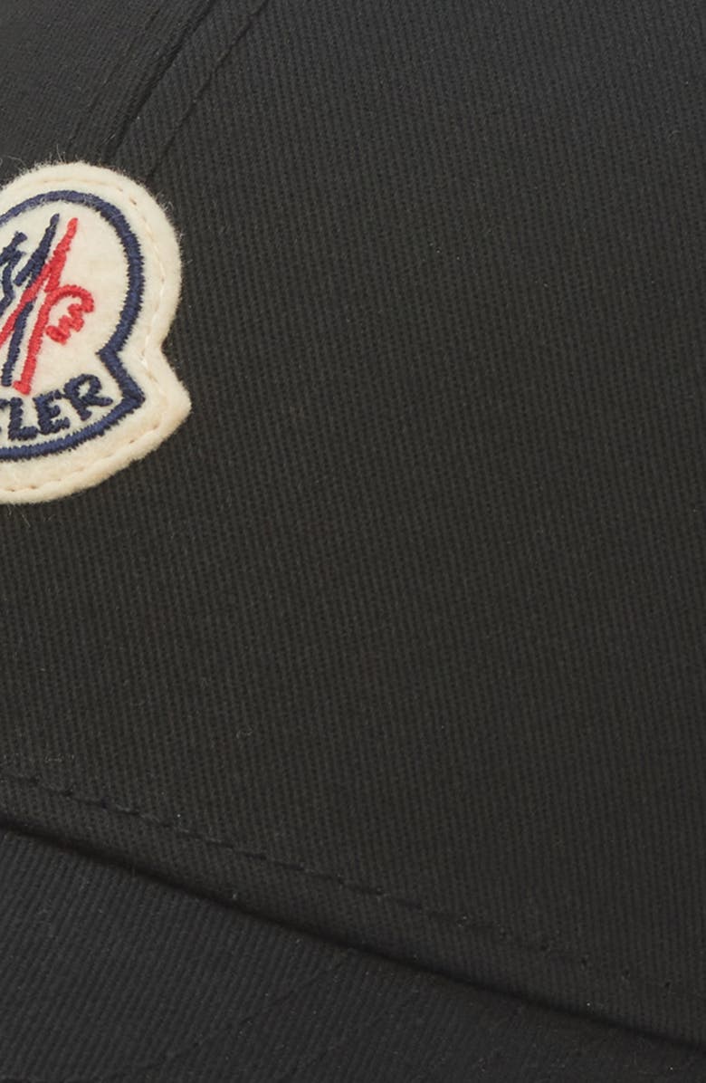 Moncler Logo Patch Adjustable Baseball Cap, Alternate, color, Black