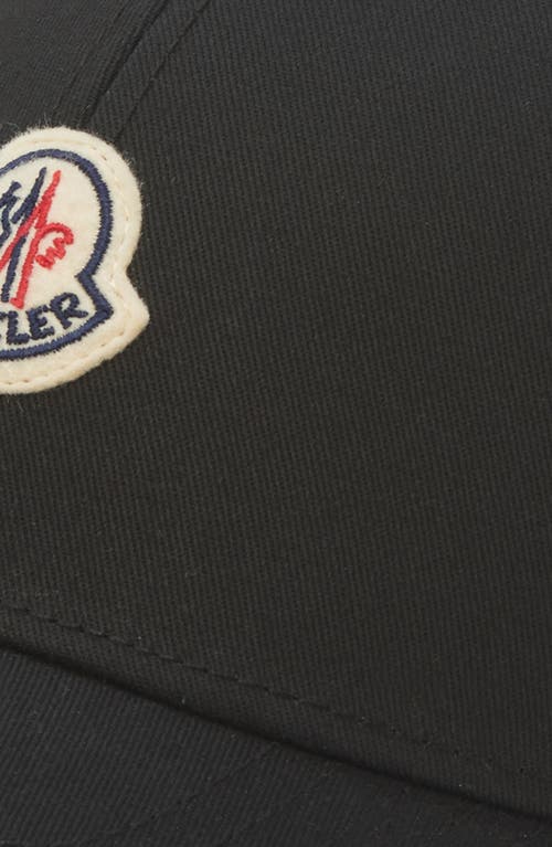 Moncler Logo Patch Adjustable Baseball Cap In Black