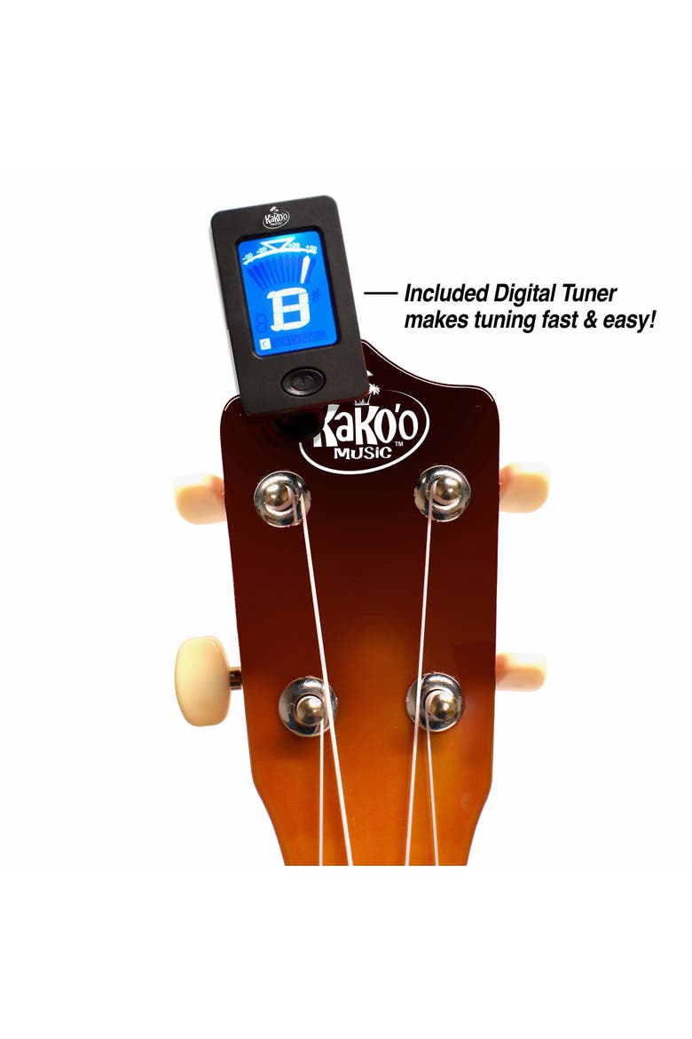 Kako'O 21" Professional Wooden Ukulele Set Sunburst, Alternate, color, Multicolored