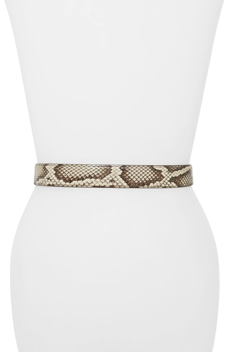 Dolce&Gabbana Amore Logo Buckle Genuine Python Belt, Alternate, color, 