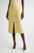 ST. JOHN Metallic Tweed Pencil Skirt