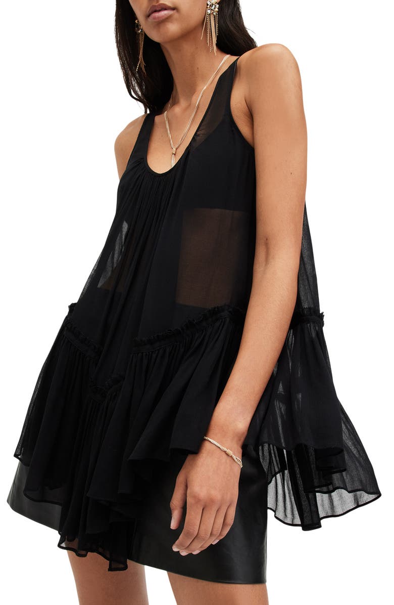AllSaints Rach Sheer Sleeveless Top, Alternate, color, 