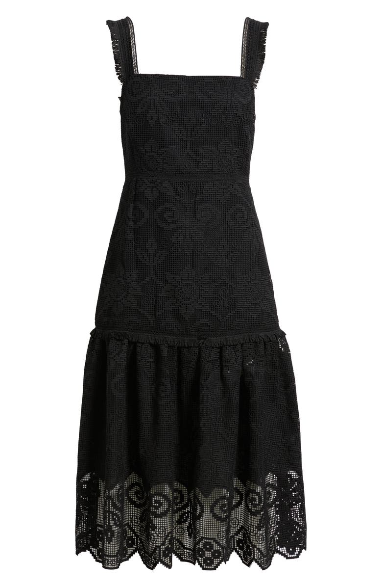 KOBI HALPERIN Mona Lace Fit & Flare Midi Dress, Alternate, color, Black