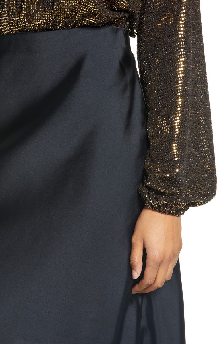 Leith Satin Midi Skirt, Alternate, color, 