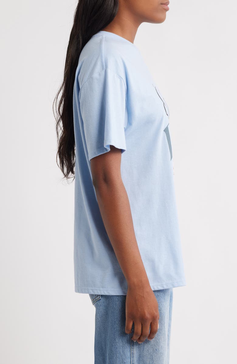 Vinyl Icons Girl Dinner Cotton Blend Graphic T-Shirt, Alternate, color, Light Blue