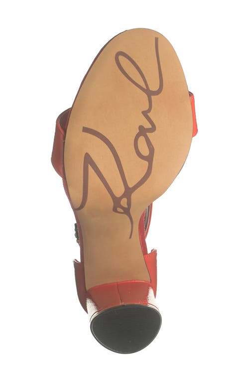 Karl Lagerfeld Paris Ceris Ankle Strap Sandal In Fiery Orange