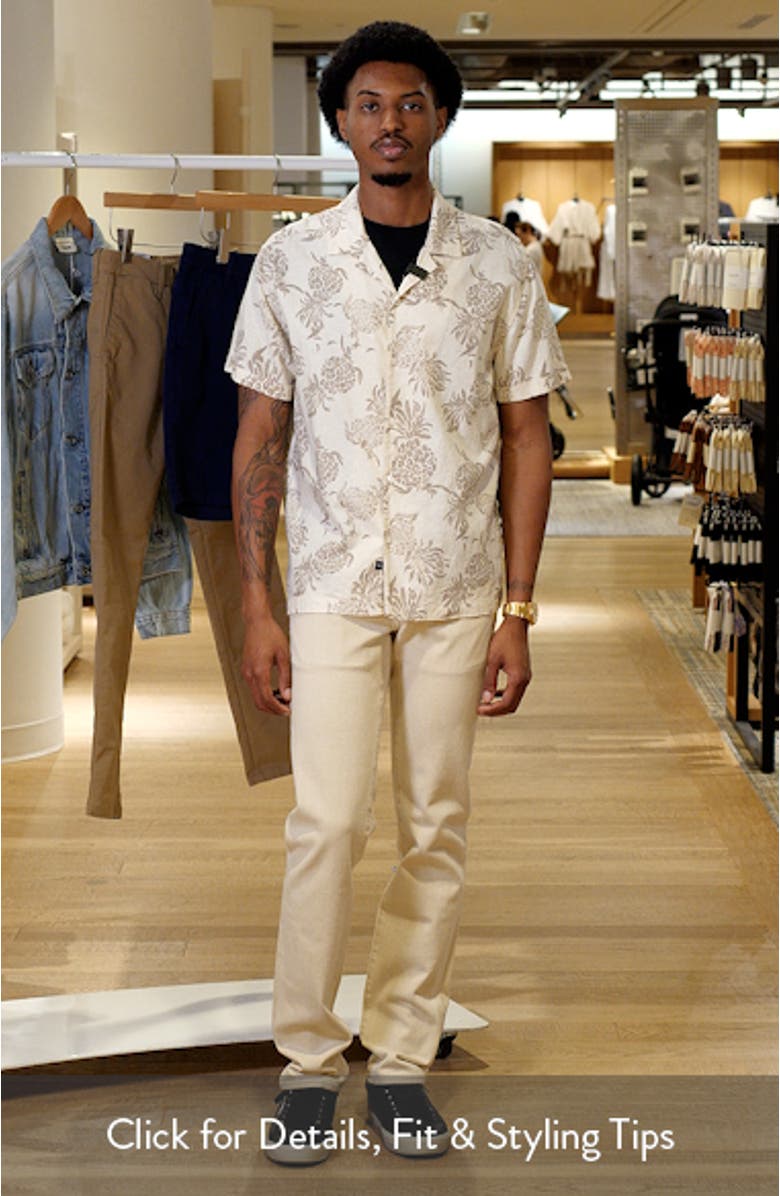 Atlas Pineapple Print Linen Blend Camp Shirt, sales video thumbnail