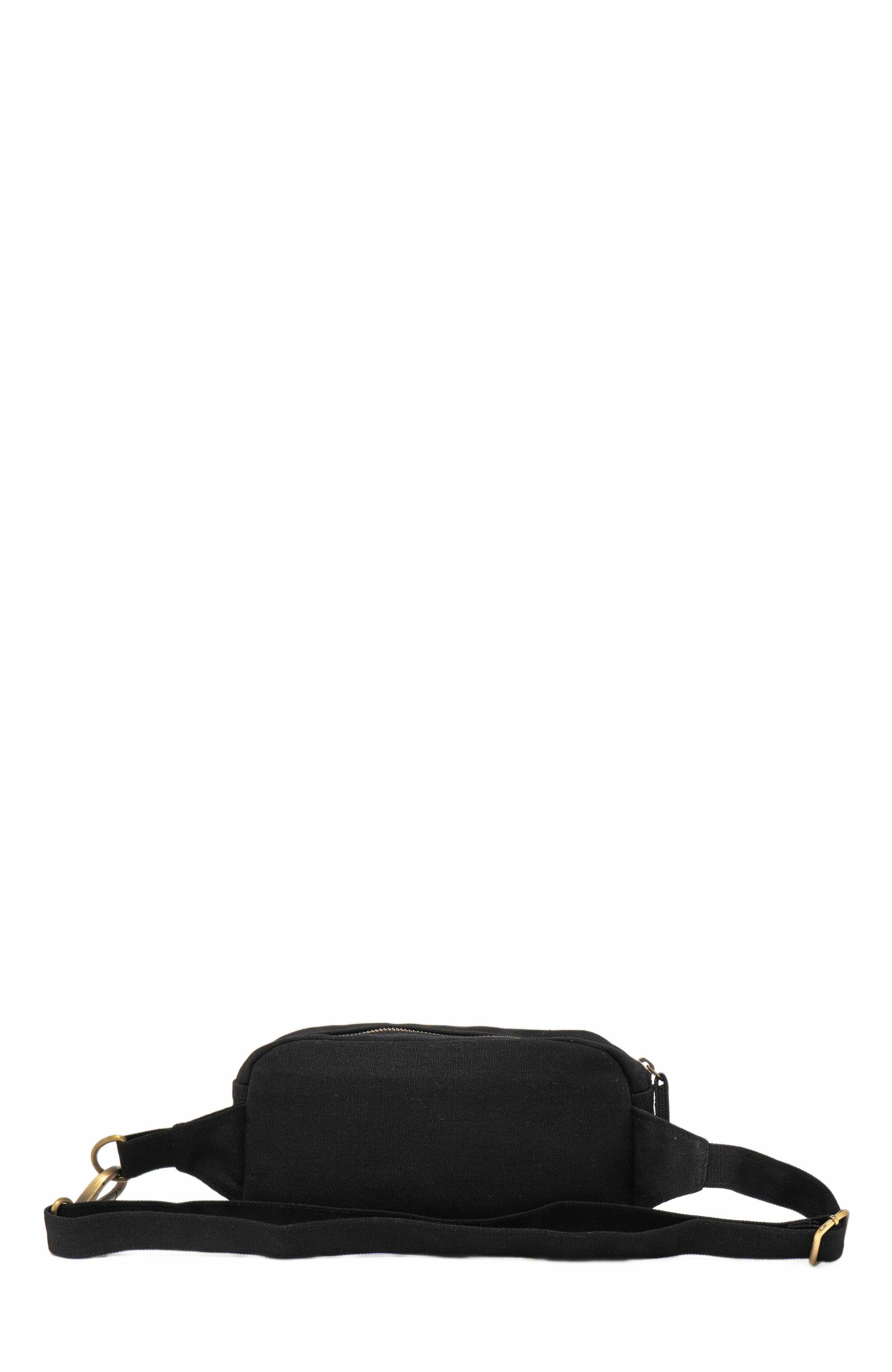 Terra Thread Organic Cotton Sling Belt Bag, Alternate, color, Ivory Black
