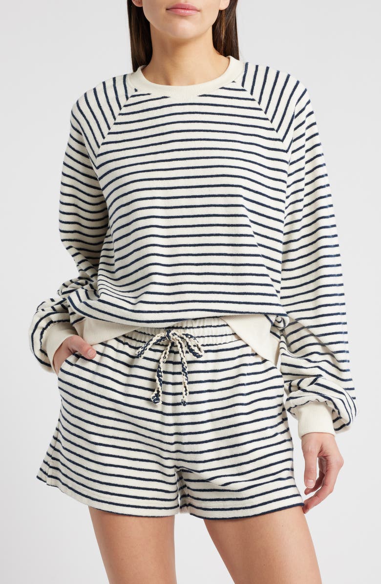 Rails Theron Stripe Cotton Terry Sweatshirt, Main, color, 
