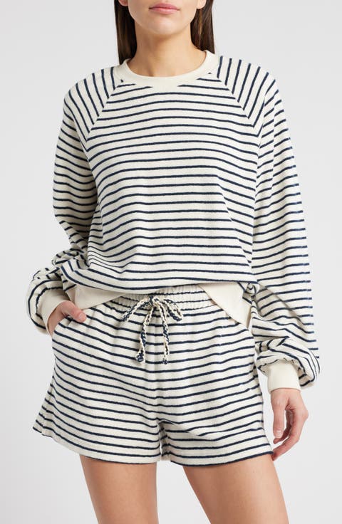 Theron Stripe Cotton Terry Sweatshirt