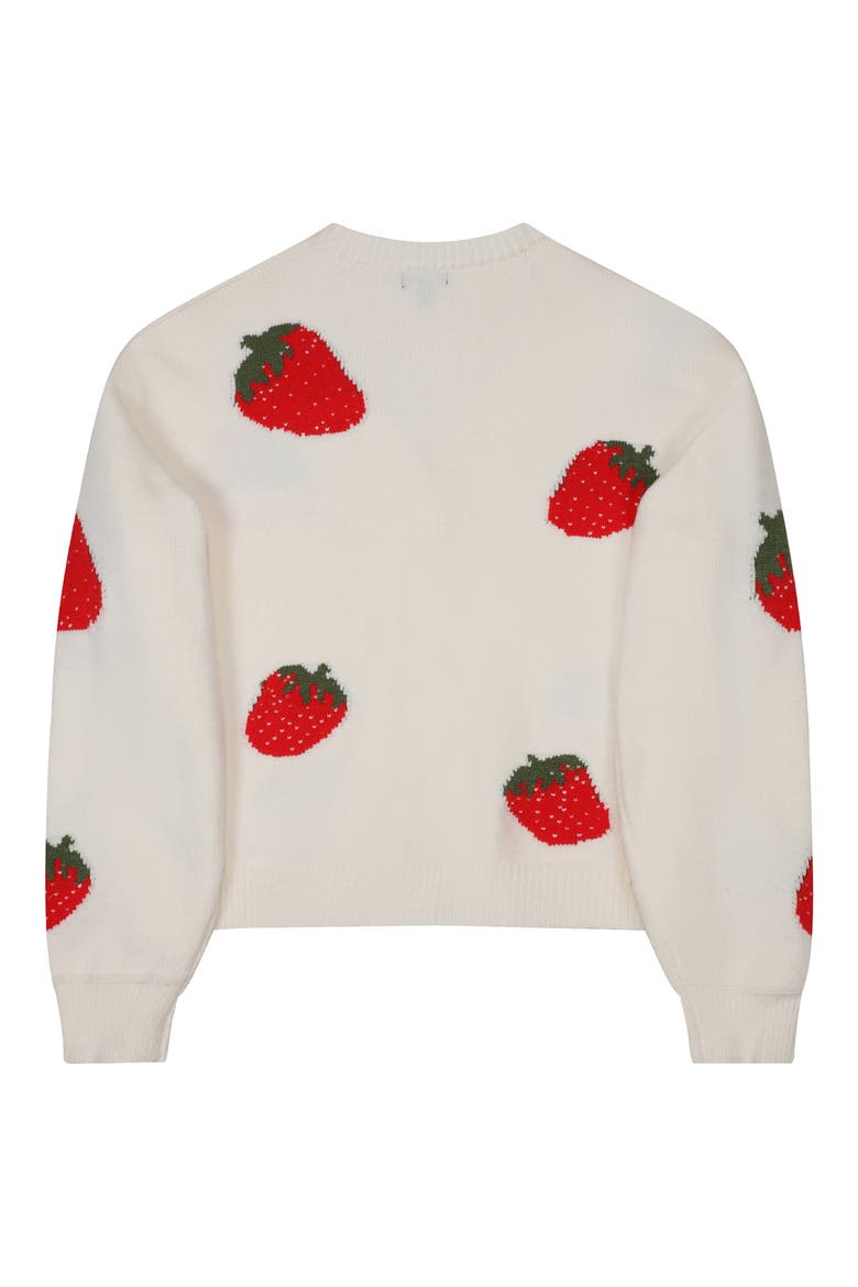 Kids' Strawberry Cardigan, Alternate, color, IVORY