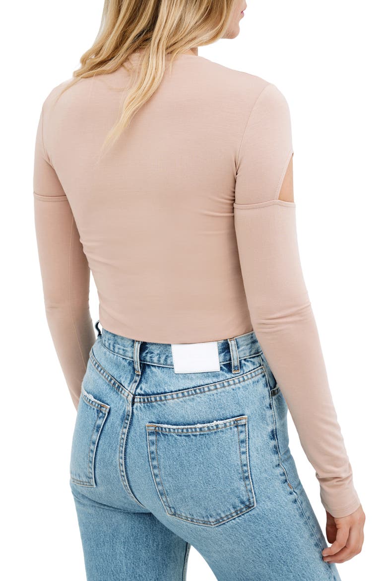 Kent Cutout Long Sleeve Top, Alternate, color, LIGHT BEIGE